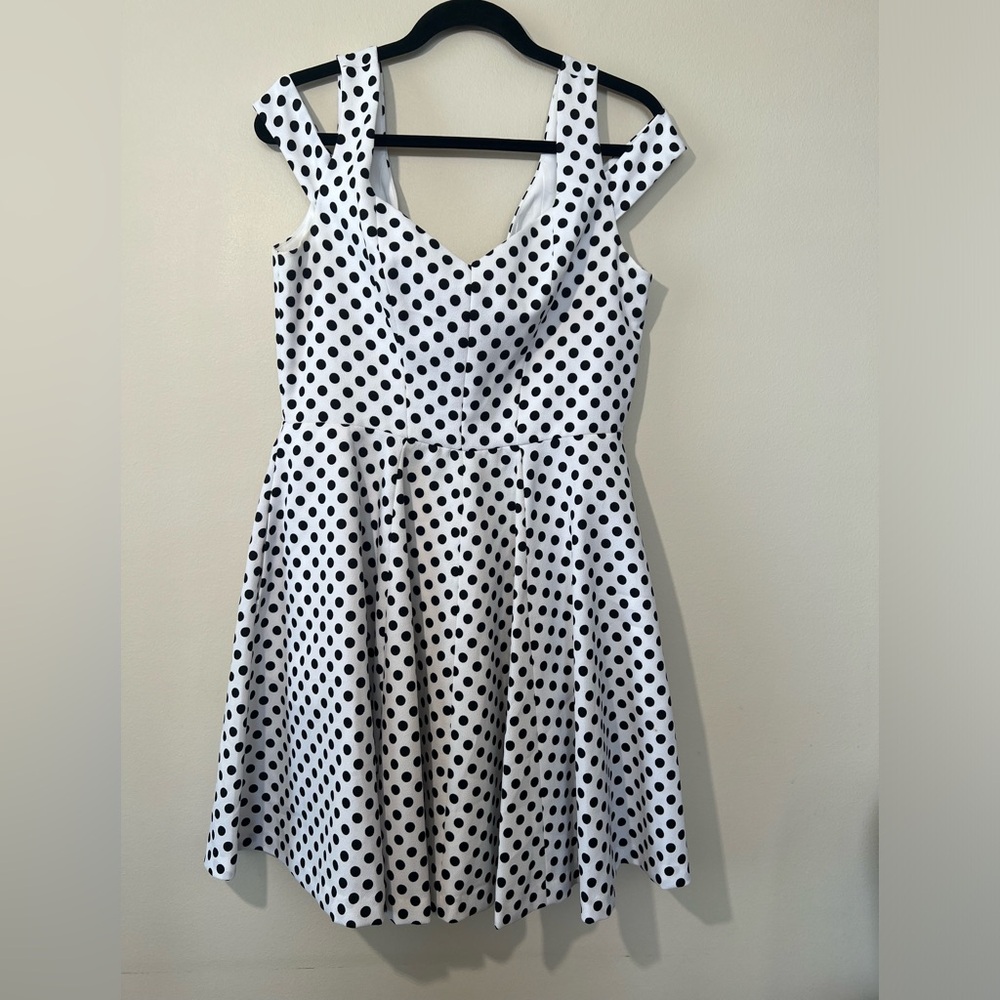 Betsey Johnson polka dot midi dress women’s 10 pin up fit & flare sleeveless